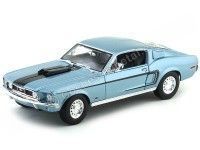 1968 Ford Mustang GT Cobra Jet Azul 1:18 Maisto 31167