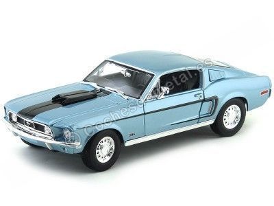 Cochesdemetal.es 1968 Ford Mustang GT Cobra Jet Azul 1:18 Maisto 31167