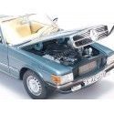 Cochesdemetal.es 1977 Mercedes-Benz 350 SL W107 Open Convertible Gray Blue Metallic 1:18 Sun Star 4673