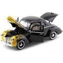 Cochesdemetal.es 1940 Ford Deluxe Negro Con Llamas 1:18 Motor Max 73108