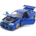 Cochesdemetal.es 2002 Nissan Skyline GT-R (BNR34) "Fast & Furious" Blue 1:24 Jada Toys 97173/253206045