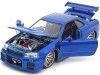 Cochesdemetal.es 2002 Nissan Skyline GT-R (BNR34) "Fast & Furious" Blue 1:24 Jada Toys 97173/253206045