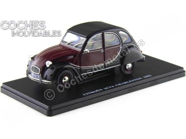 Carsdemetal.es 1982 Citroen 2CV6 Charleston Red-Negro "Carros inesquecíveis" 1:24 Salvat editorial ES07
