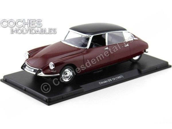 CARSDEMETAL.ES 1957 Citroen DS 19 RED-NEGRO "CARS INFETTABLE" 1:24 Éditorial Salvat ES08