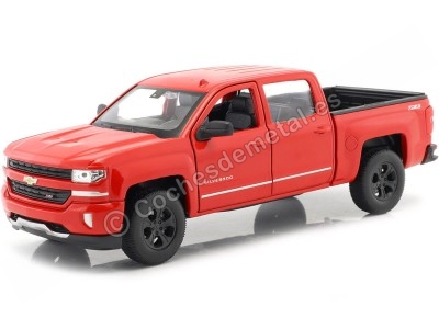 Cochesdemetal.es 2017 Chevrolet Silverado Pickup Rojo 1:24 Welly 24083