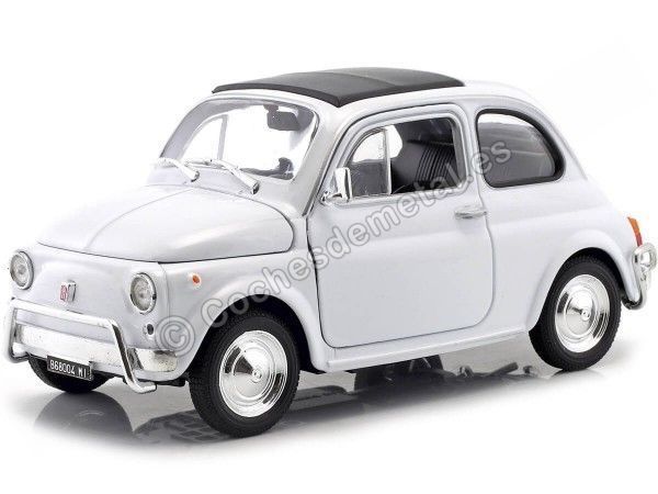 Carsdemetal.es 1957 Fiat Nuova 500 Branco 1:24 Welly 22515
