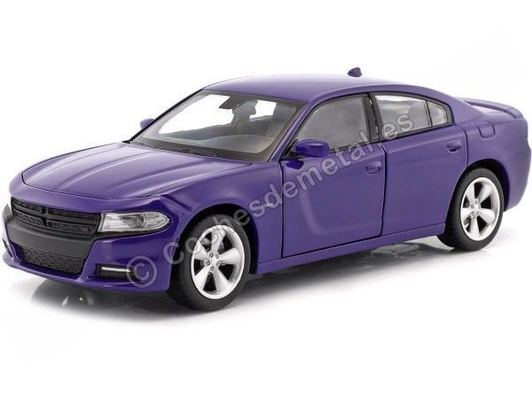 Cochesdemetal.es 2016 Dodge Charger R / T Azul 1:24 Welly 24079