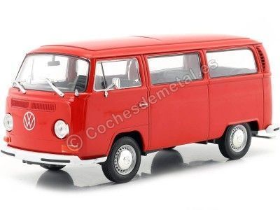 Cochesdemetal.es 1972 Volkswagen VW T2 Rojo 1:24 Welly 22472