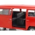 Carsdemetal.es 1972 Volkswagen VW T2 vermelho 1:24 Welly 22472