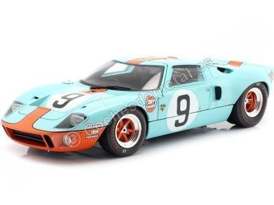 Cochesdemetal.es 1968 Ford GT40 MK1 Widebody Nº9 Ganador 24h LeMans Azul/Naranja 1:18 Solido S1803001