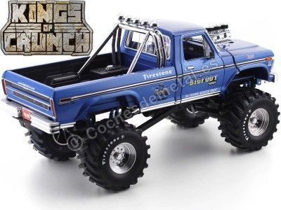 Cochesdemetal.es 1974 Ford F-250 Monster Truck "Bigfoot, Kings of Crunch" Azul 1:18 Greenlight 13541 2