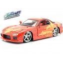 Cochesdemetal.es 1995 Mazda RX-7 "Fast & Furious 2" Red-Yellow 1:24 Jada Toys 30747 253203059