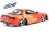 Cochesdemetal.es 1995 Mazda RX-7 "Fast & Furious 2" Red-Yellow 1:24 Jada Toys 30747 253203059