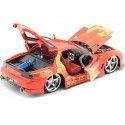 Cochesdemetal.es 1995 Mazda RX-7 "Fast & Furious 2" Red-Yellow 1:24 Jada Toys 30747 253203059