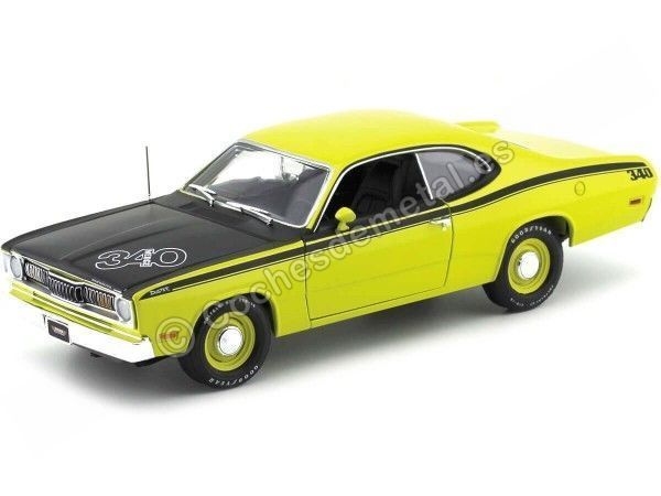 Cochesdemetal.es 1971 Plymouth Duster 340 Hardtop Yellow 1:18 Auto World AMM1154