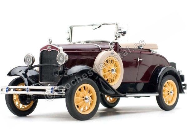 Cochesdemetal.es 1931 Ford Modèle A Roadster Ford Maroon 1:18 Sun Star 6124