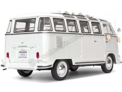 1962 Volkswagen T1 Samba Bus "Version Boda" Beige 1:12 Sun Star 5085 Cochesdemetal.es 2