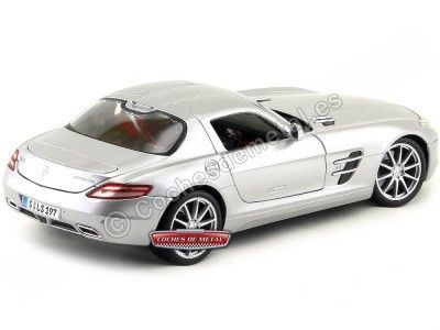 Cochesdemetal.es 2010 Mercedes-Benz SLS AMG Gullwing Gris 1:18 Maisto 31389 2