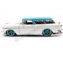 Cochesdemetal.es 1955 Chevrolet Nomad Custom Blanco-Azul 1:18 Maisto Design 32613