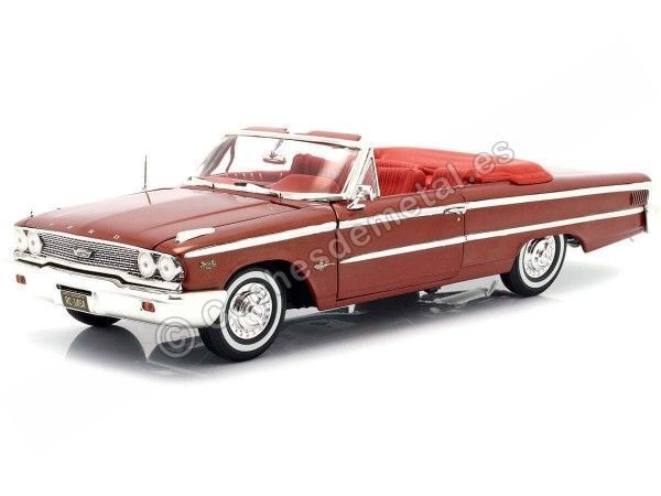 Cochesdemetal.es 1963 Ford Galaxie 500 xl châtaignier convertible ouvert 1:18 Sun Star 1454