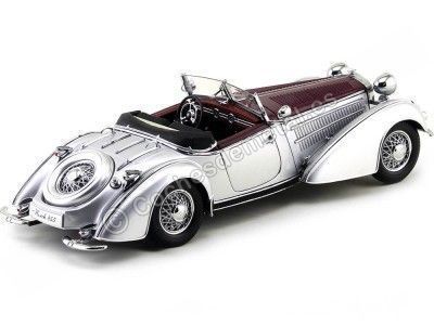 Cochesdemetal.es 1939 Horch 855 Spezial Roadster Granate-Plata 1:18 Sun Star 2402 2