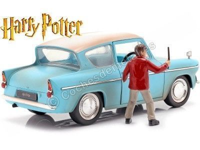 1959 Ford Anglia + Figura de Harry Potter 1:24 Jada Toys 31127/253185002 Cochesdemetal.es 2