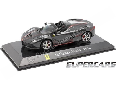 Carsdemetal.es 2016 Ferrari LaFerrari Aperta "Supercars" Black 1:43 Salvat SC01 Editorial