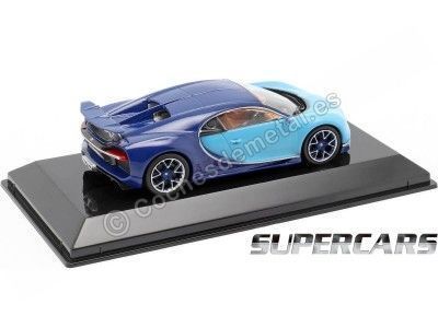 Cochesdemetal.es 2016 Bugatti Chiron "SuperCars" Cian/Azul 1:43 Editorial Salvat SC05 2