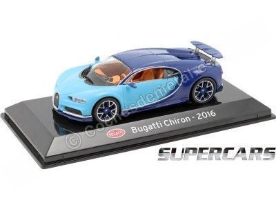 2016 Bugatti Chiron "SuperCars" Cian/Azul 1:43 Editorial Salvat SC05 Cochesdemetal.es