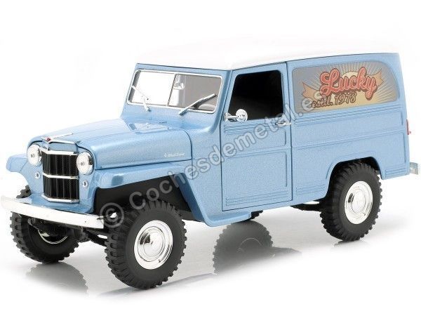 Cochesdemetal.es 1955 Jeep Willys Station Wagon Azul Claro 1:18 Signature de la route 92858