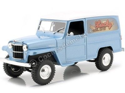 Carsdemetal.es 1955 Jeep Willys Station Wagon Blue Light 1:18 ROAD Signature 92858