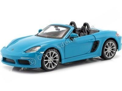 Carsdemetal.es 2016 Porsche 718 (982) Boxster Blue 1:24 Bburago 21087