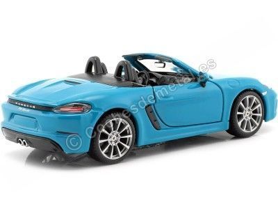 Cochesdemetal.es 2016 Porsche 718 (982) Boxster Azul 1:24 Bburago 21087 2