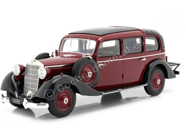 Carsdemetal.es 1936 Mercedes-Benz 260 D (W138) Pullman Landaulet Garnet 1:18 Triple-9 R1800102