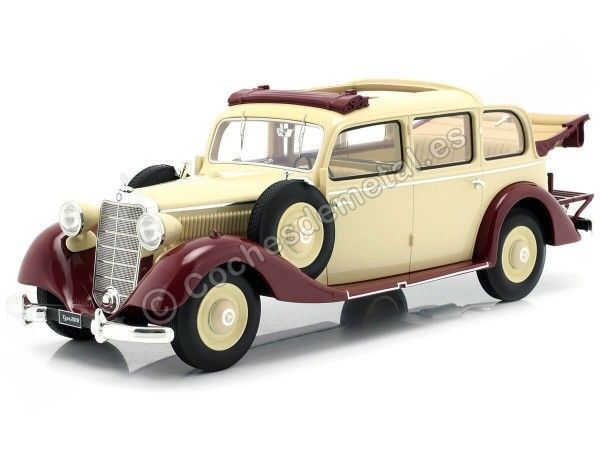 Cochesdemetal.es 1936 Mercedes-Benz 260 D (W138) Pullman Landaulet Beige 1:18 Triple-9 1800104