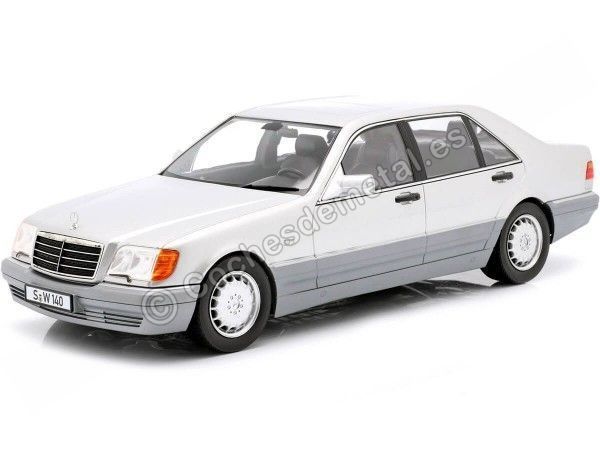 Carsdemetal.es 1994 Mercedes-Benz S500 (W140) Cinza prateado 1:18 ISCALE 11800000046