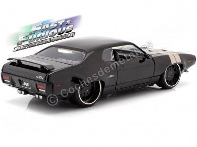 Cochesdemetal.es 1971 Plymouth GTX "Fast & Furious 8" Black/Silver 1:24 Jada Toys 98292/253203034 2