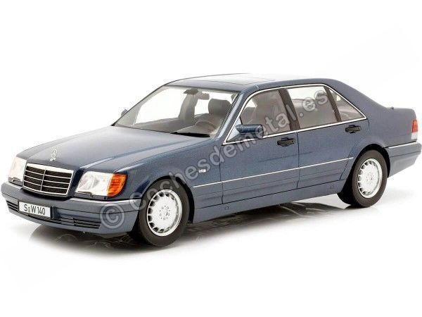 Cochesdemetal.es 1994 Mercedes-Benz S500 (W140) Azul Gris 1:18 Iscale 11800000049