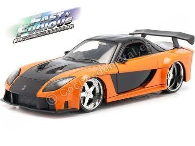 Cochesdemetal.es 2006 Mazda RX-7 Fast & Furious Tokyo Drift Orange/Black 1:24 Jada Toys 30732 253203058