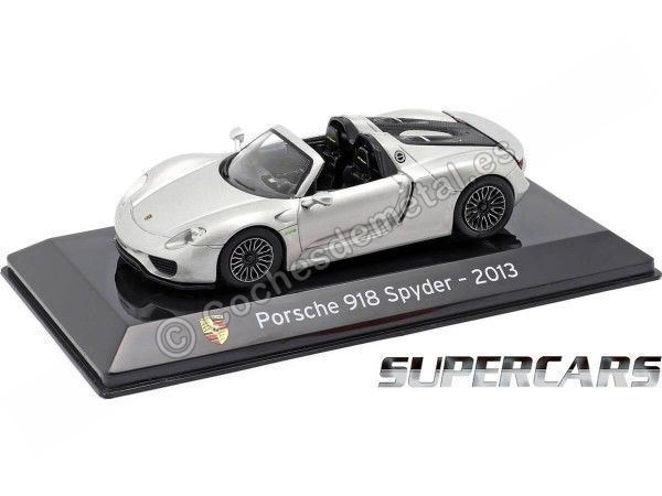 CARSDEMETAL.ES 2013 Porsche 918 Spyder "Supercars" Silver 1:43 Salvat SC09 Editorial