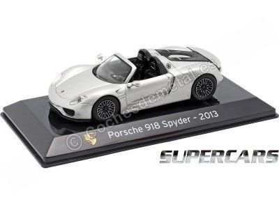 2013 Porsche 918 Spyder "SuperCars" Plata 1:43 Editorial Salvat SC09 Cochesdemetal.es