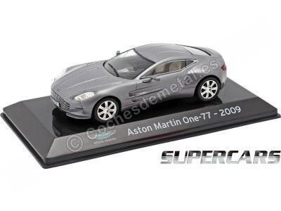 2009 Aston Martin One-77 "SuperCars" Gris Plata 1:43 Editorial Salvat SC14 Cochesdemetal.es