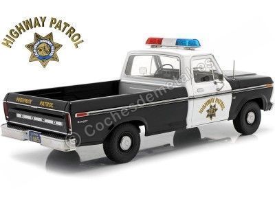 Cochesdemetal.es 1975 Ford F-100 California Highway Patrol Negro-Blanco 1:18 Greenlight 13550 2