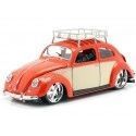 CARSDEMETAL.ES 1951 Volkswagen Beetle Custom Beetle Red-Beige 1:18 MAISTO DESIGN 32614