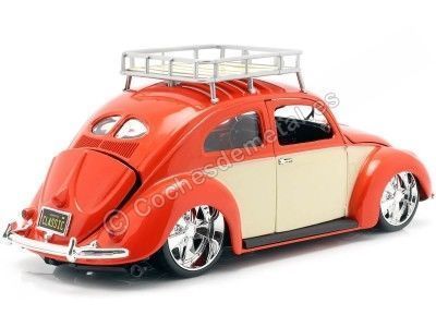 CARSDEMETAL.ES 1951 Volkswagen Beetle Custom Beetle Red-Beige 1:18 MAISTO DESIGN 32614 2