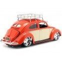 CARSDEMETAL.ES 1951 Volkswagen Beetle Custom Beetle Red-Beige 1:18 MAISTO DESIGN 32614