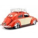Cochesdemetal.es 1951 Volkswagen Beetle Escarabajo Custom Rojo-beige 1:18 Maisto Design 32614