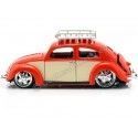 CARSDEMETAL.ES 1951 Volkswagen Beetle Custom Beetle Red-Beige 1:18 MAISTO DESIGN 32614