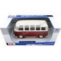Carsdemetal.es 1961 Volkswagen T1 Samba Bus Red/Creme 1:25 Maisto 31956