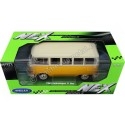 Cochesdemetal.es 1963 Volkswagen T1 Classical Microbus Amarillo-Beige 1:18 Welly 18054